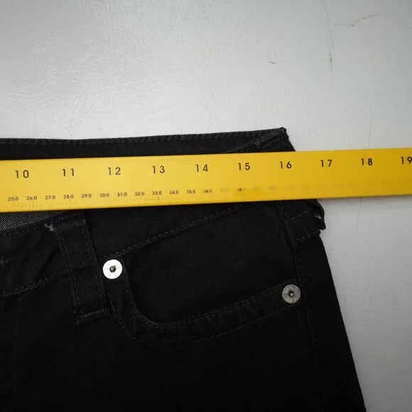 True Religion Ladies Size 31 Black World Tour Skinny Jeans w/ Purple Stitching - Picture 11 of 13